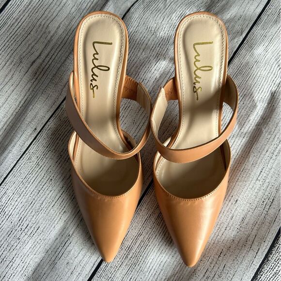 Lulus Faire Tan Pointed-Toe Mules size 9 - Picture 7 of 16